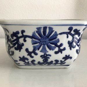 SOLD!  Vintage Blue & White Planter